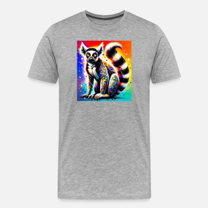 Lemur - Männer Premium Bio T-Shirt - Grau meliert