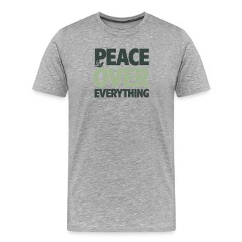 Peace Over Everything Spirituelle Gelassenheit - Männer Premium Bio T-Shirt - Grau meliert - Vorne - Damien (186cm)