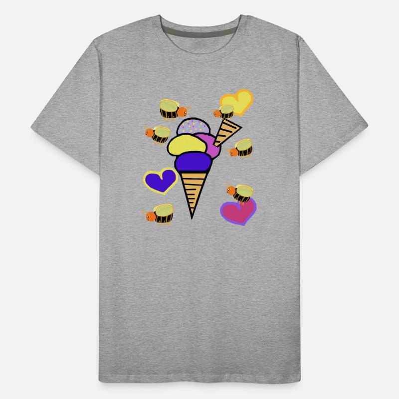 Retro Eis Eiskrem Eiscreme Bienen Männer Premium Bio T-Shirt