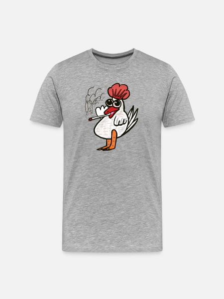 Divertente, divertente, divertente, sballato di pollo - Maglietta ecologica premium da uomo - grigio melange