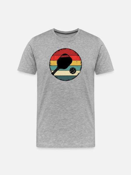 Retro-Sport-Pickleball-Geschenk - Männer Premium Bio T-Shirt - Grau meliert