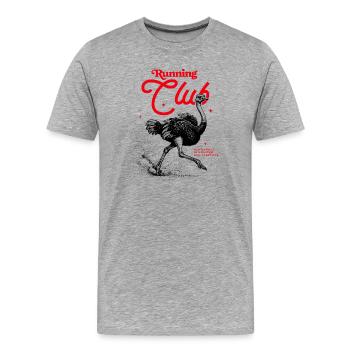 Club de course - T-shirt bio Premium Homme - gris chiné - Devant - Damien (186cm)