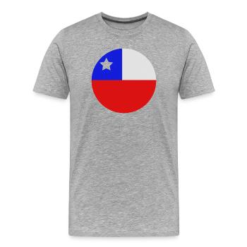 Runde chilenische Flagge - Männer Premium Bio T-Shirt - Grau meliert - Vorne - Damien (186cm)
