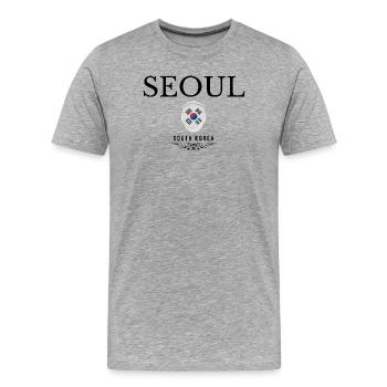 Souvenir de Séoul, design élégant Séoul - T-shirt bio Premium Homme - gris chiné - Devant - Damien (186cm)