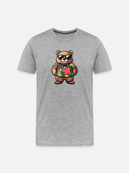 Bear Comic Vacation - Men's Premium Organic T-Shirt - heather grey