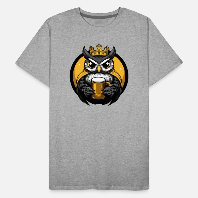 Eule Bier Lustig Männer Premium Bio T-Shirt