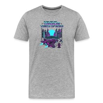 1980s Version Of 2026 - Men's Premium Organic T-Shirt - heather grey - Front - Damien (186cm)