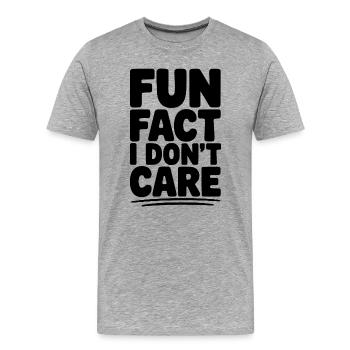 Fun Fact: Mir ist das egal - Männer Premium Bio T-Shirt - Grau meliert - Vorne - Damien (186cm)