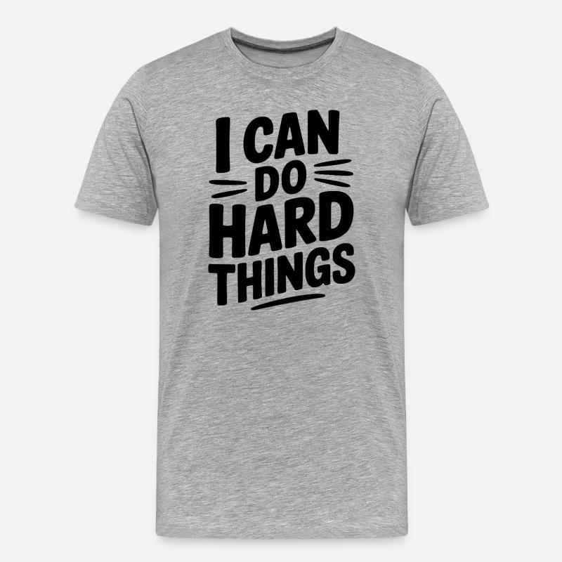 Ich kann harte Dinge tun - Männer Premium Bio T-Shirt - Grau meliert