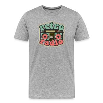 Radio Rétro Boombox Gefühl - T-shirt bio Premium Homme - gris chiné - Devant - Damien (186cm)
