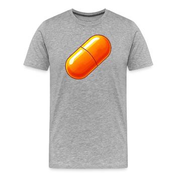 Bitcoin Orange Pille Bewusstseinserweiterung - Männer Premium Bio T-Shirt - Grau meliert - Vorne - Damien (186cm)