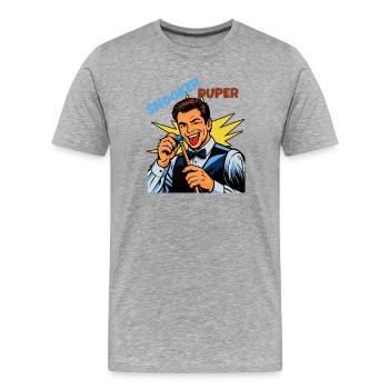 Snookerheld! Der Gewinner ist am Zug - Männer Premium Bio T-Shirt - Grau meliert - Vorne - Damien (186cm)