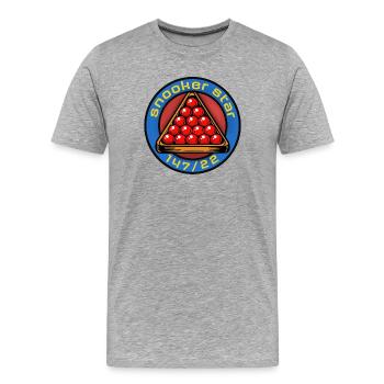Snooker Star 147/22 - T-shirt bio Premium Homme - gris chiné - Devant - Damien (186cm)