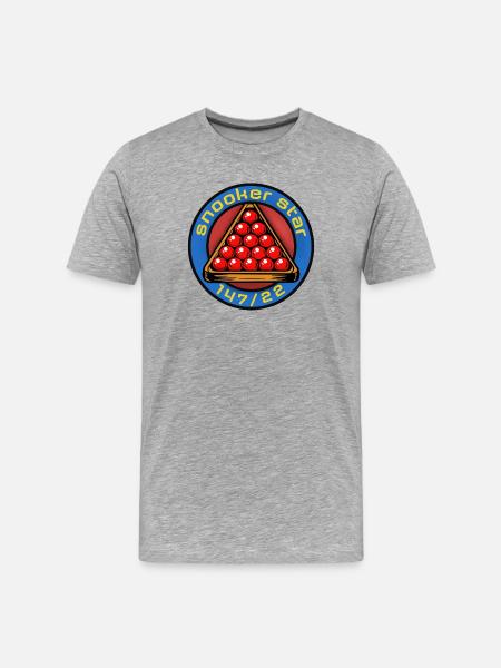 Snooker Star 147/22 - Männer Premium Bio T-Shirt - Grau meliert