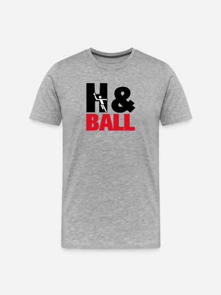 H&Ball by handballtrainer.de - Men's Premium Organic T-Shirt - heather grey