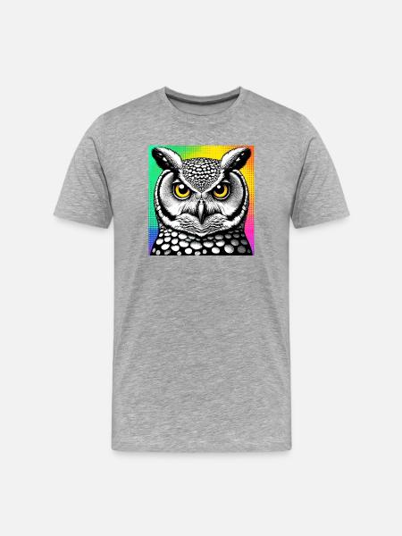 owl - Men's Premium Organic T-Shirt - heather grey