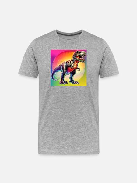 Dinosaurier - Männer Premium Bio T-Shirt - Grau meliert