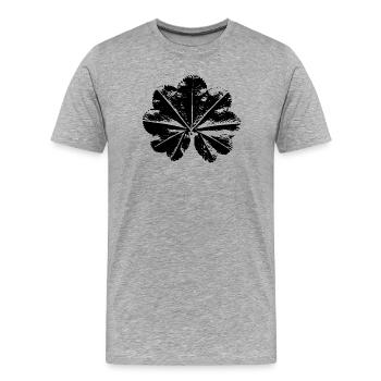 Feuille de manteau de Dame - T-shirt bio Premium Homme - gris chiné - Devant - Damien (186cm)