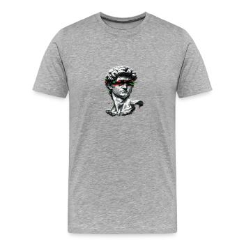 Bust Glitch Baroque - Men's Premium Organic T-Shirt - heather grey - Front - Damien (186cm)