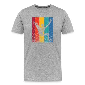 Boulderer Boulder Bouldern - Männer Premium Bio T-Shirt - Grau meliert - Vorne - Damien (186cm)