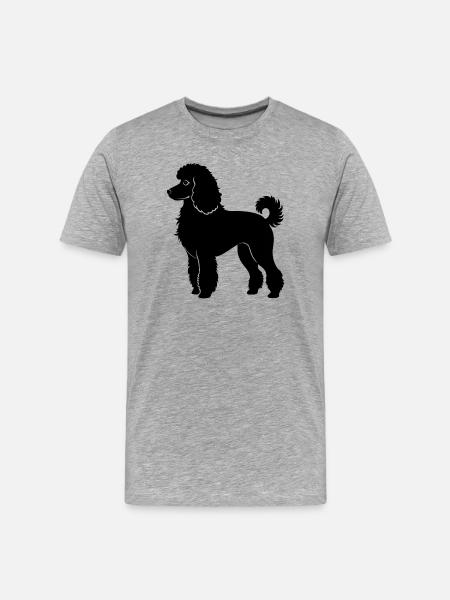 Pudelhund - Männer Premium Bio T-Shirt - Grau meliert