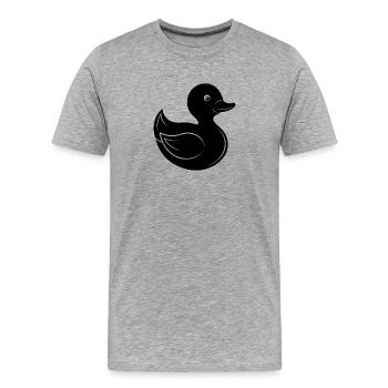 Quietscheente - Männer Premium Bio T-Shirt - Grau meliert - Vorne - Damien (186cm)
