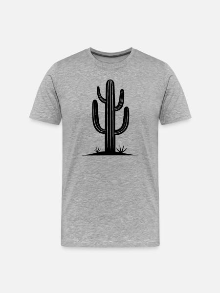 Saguaro Cactus - Men's Premium Organic T-Shirt - heather grey