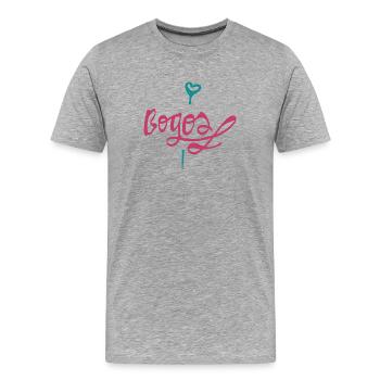 Fontaine en cœur avec ornements - T-shirt bio Premium Homme - gris chiné - Devant - Damien (186cm)