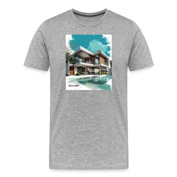 Ex's Modern Villa by Pool - Men's Premium Organic T-Shirt - heather grey - Front - Damien (186cm)