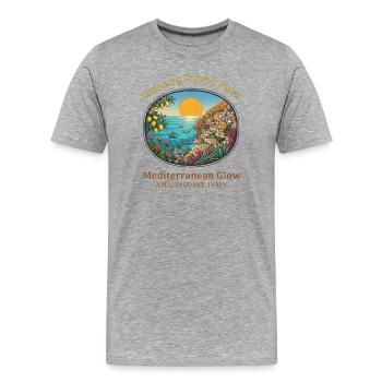 Vacances d’été Positano Lemons de la côte amalfitaine - T-shirt bio Premium Homme - gris chiné - Devant - Damien (186cm)