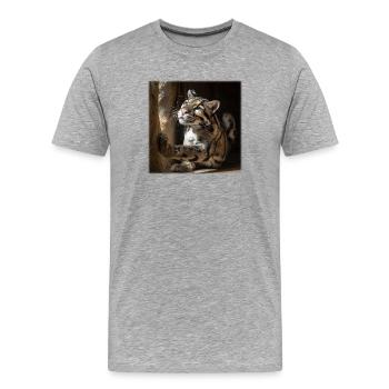 Clouded leopards in the sunlight Elegant wildcats - Men's Premium Organic T-Shirt - heather grey - Front - Damien (186cm)