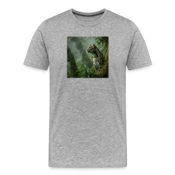 Léopards nuageux dans la forêt tropicale Félins sauvages nobles - T-shirt bio Premium Homme - gris chiné - Devant - Damien (186cm)