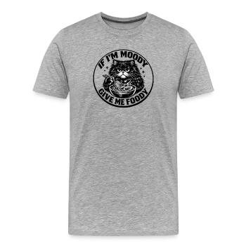 Grummelkat Ramen Bowl Grumpy Katze Launisch - Männer Premium Bio T-Shirt - Grau meliert - Vorne - Damien (186cm)