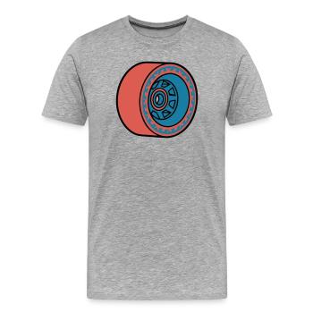 Skateboard Rolle Longboard - Männer Premium Bio T-Shirt - Grau meliert - Vorne - Damien (186cm)