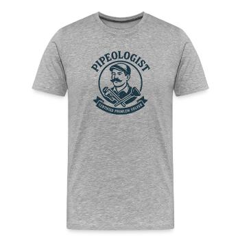 Rohr-Experte | Klempner Problemlöser - Männer Premium Bio T-Shirt - Grau meliert - Vorne - Damien (186cm)