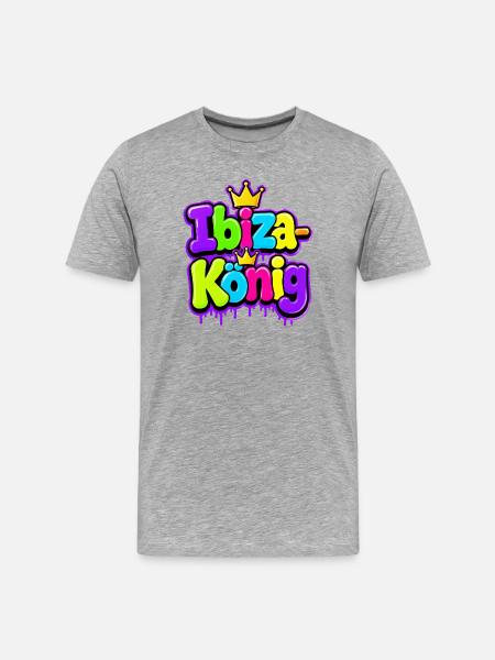 Ibiza King Graffiti Crown - Men's Premium Organic T-Shirt - heather grey