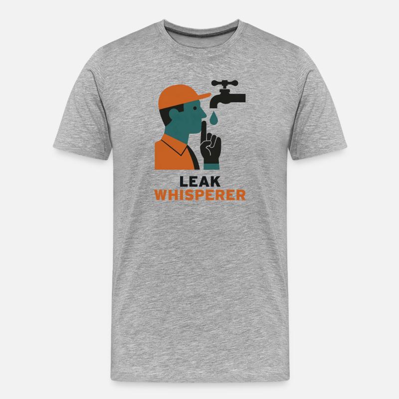 Leck-Flüsterer | Klempner Sanitär Humor - Männer Premium Bio T-Shirt - Grau meliert