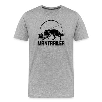 Chien de recherche BORDER Collie MANTRAILER - T-shirt bio Premium Homme - gris chiné - Devant - Damien (186cm)