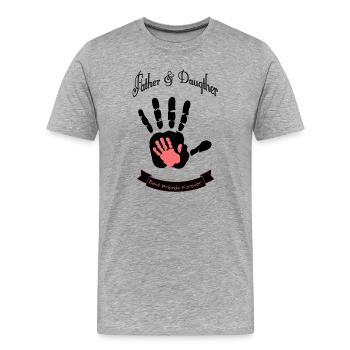 Father and Daughter Best Friends Handprint - Men's Premium Organic T-Shirt - heather grey - Front - Damien (186cm)