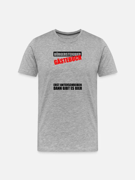 Gästebuch Bürgersteigbier Ortskontrollfahrt OKF - Männer Premium Bio T-Shirt - Grau meliert