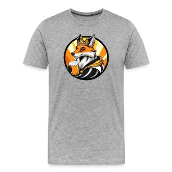 Fuchs Bier Lustig - Männer Premium Bio T-Shirt - Grau meliert - Vorne - Damien (186cm)