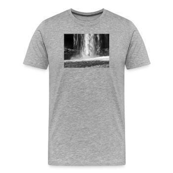 Brume en cascade monochrome - T-shirt bio Premium Homme - gris chiné - Devant - Damien (186cm)