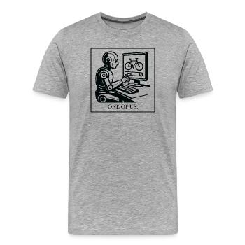 Robotik-Design Fahrrad am Monitor - Männer Premium Bio T-Shirt - Grau meliert - Vorne - Damien (186cm)