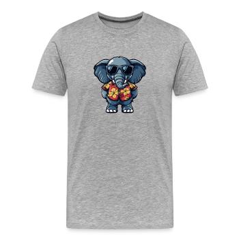 Holiday des Éléphants - T-shirt bio Premium Homme - gris chiné - Devant - Damien (186cm)