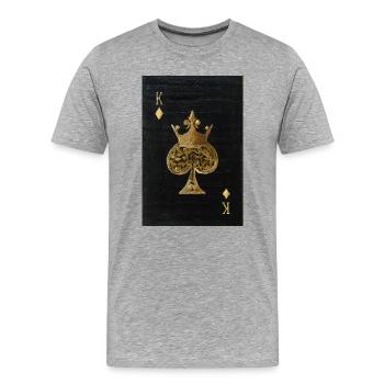 Gilded King of Spades - Men's Premium Organic T-Shirt - heather grey - Front - Damien (186cm)