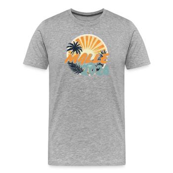 Malle 2026 - Men's Premium Organic T-Shirt - heather grey - Front - Damien (186cm)