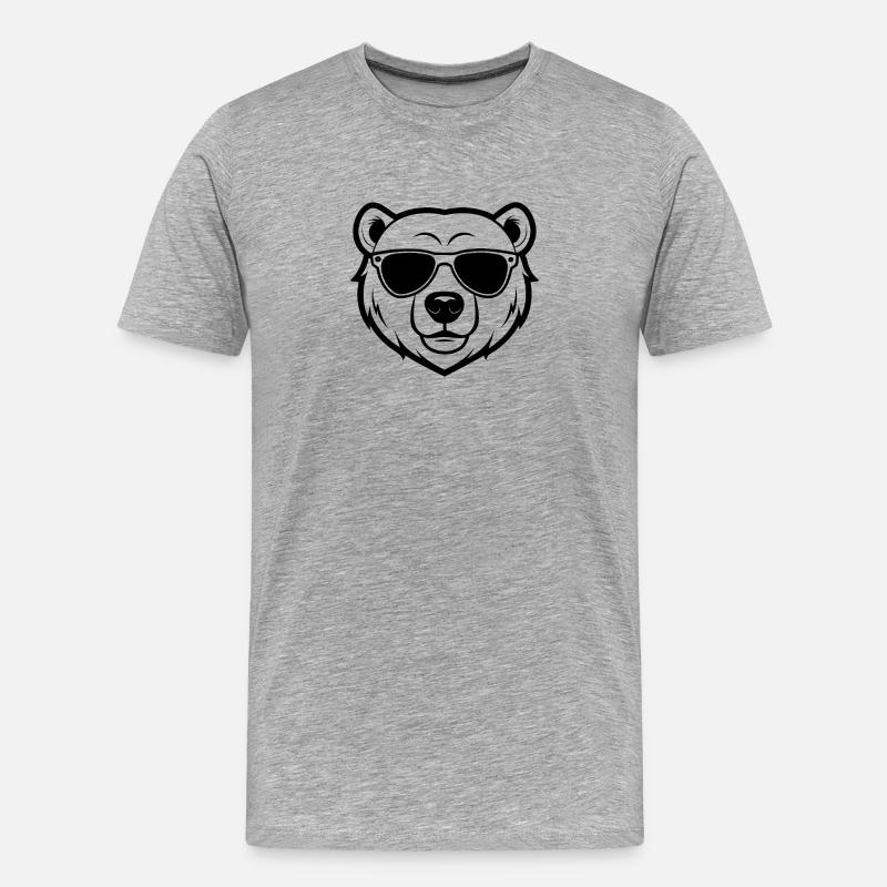 Eisbärengesicht - Männer Premium Bio T-Shirt - Grau meliert