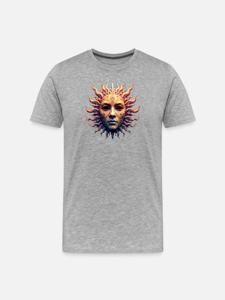 Sun Goddess Mask - Men's Premium Organic T-Shirt - heather grey