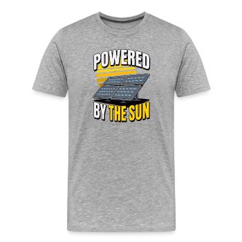 Solarbetriebene Photovoltaik – Betrieben von der Sonne - Männer Premium Bio T-Shirt - Grau meliert - Vorne - Damien (186cm)