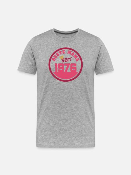 Mutti 1976 - Männer Premium Bio T-Shirt - Grau meliert